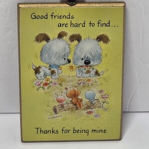 Russ Vintage Friendship Mini Plaque with Brown Accents